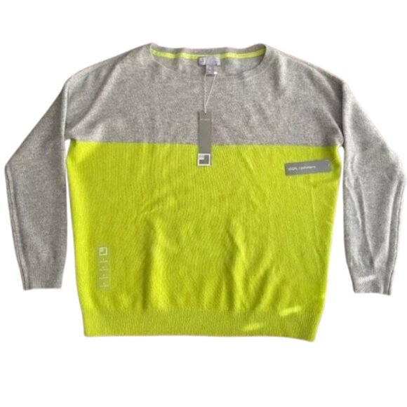 JCP 100% cashenir color block sweater - Picture 1 of 10